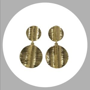 Gold Disc Dangle Earrings